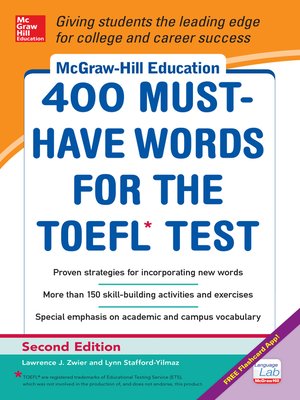cover image of McGraw-Hill Education 400 Must-Have Words for the TOEFL